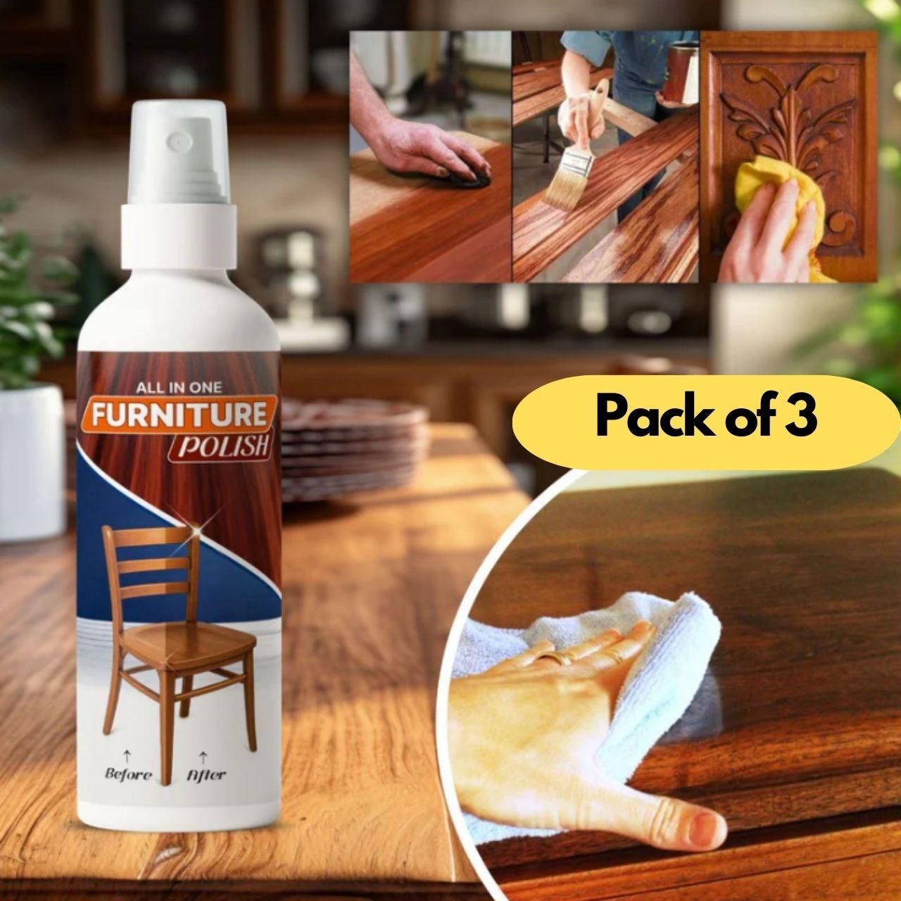 All-in-One Furniture Polish Spray – Pack of 3 (Instant Shine & Protection)