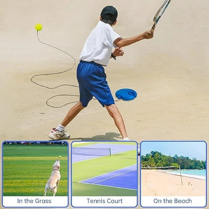 Multi-Sport Solo Training Rebounder – Cricket & Tennis Practice Trainer with Ball & Base