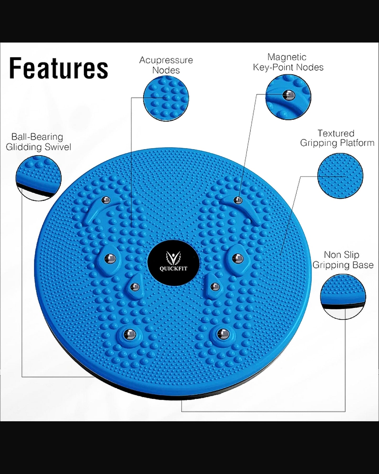 QuickFit Magnetic Twister Waist Trimmer Board – Fitness Twist Disc for Full Body Workout