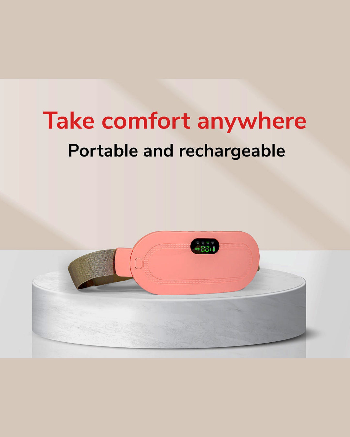 Rechargeable Heating Pad Belt with Massage – Period Pain & Cramps Relief