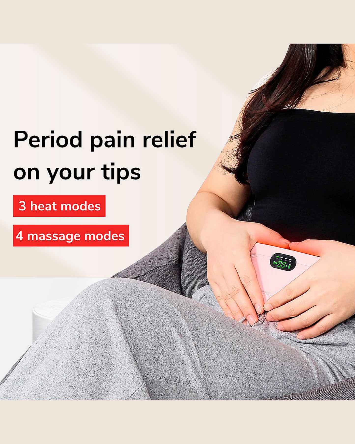 Rechargeable Heating Pad Belt with Massage – Period Pain & Cramps Relief