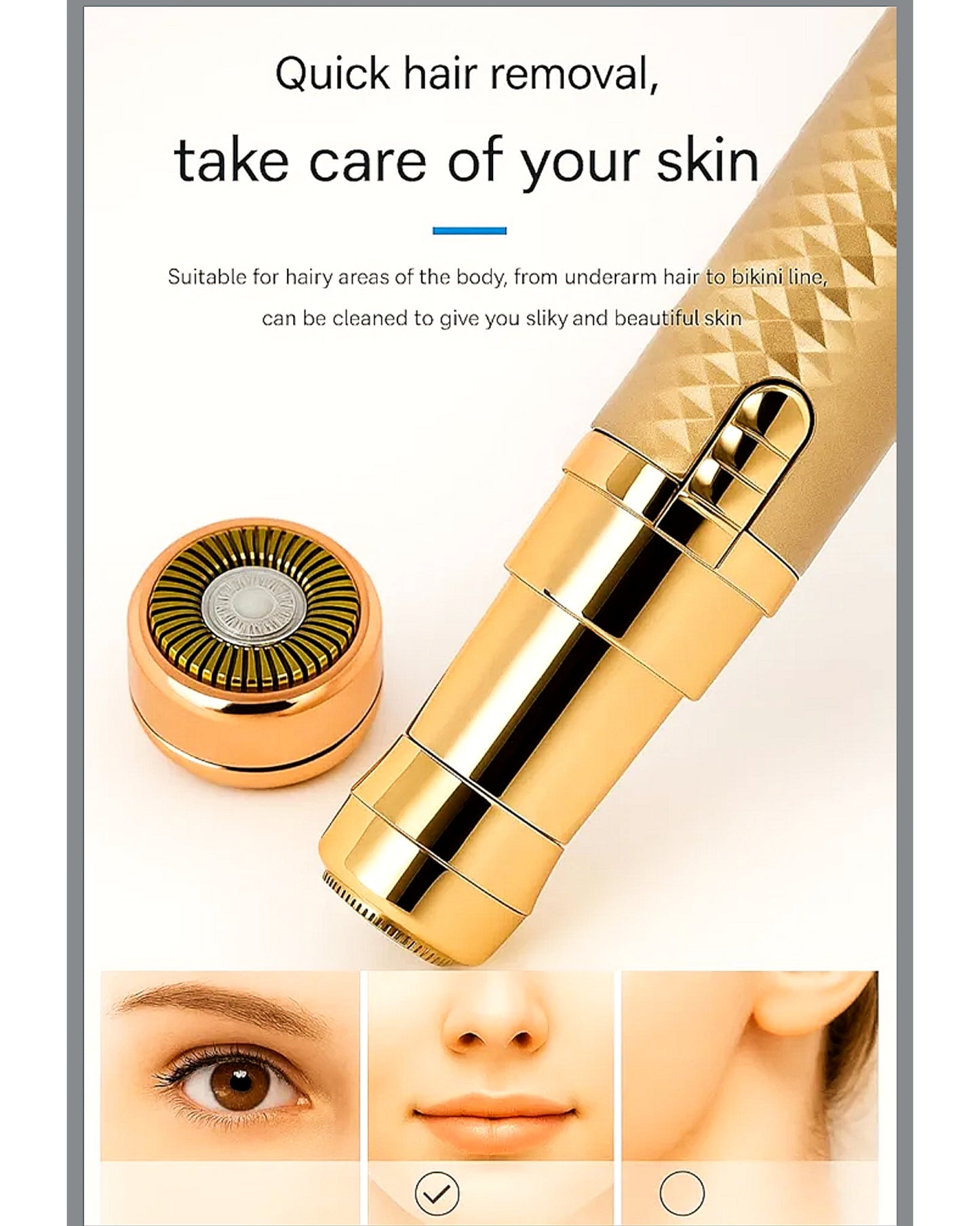 Multifunctional Electric Eyebrow & Facial Hair Trimmer – USB Rechargeable with Replaceable Heads