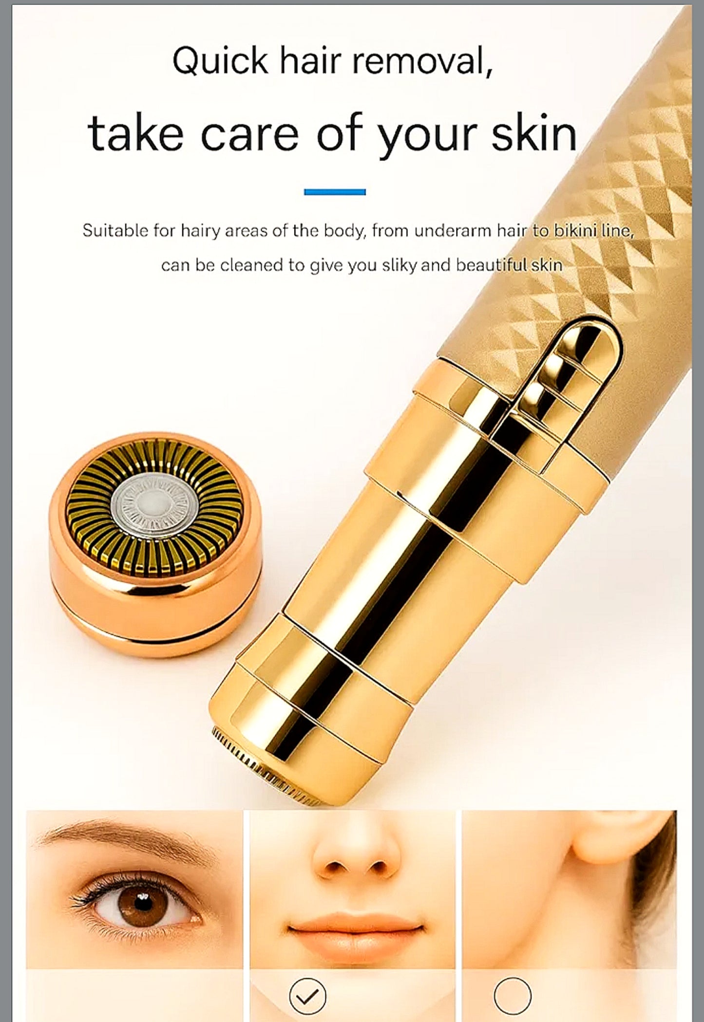 Multifunctional Electric Eyebrow & Facial Hair Trimmer – USB Rechargeable with Replaceable Heads
