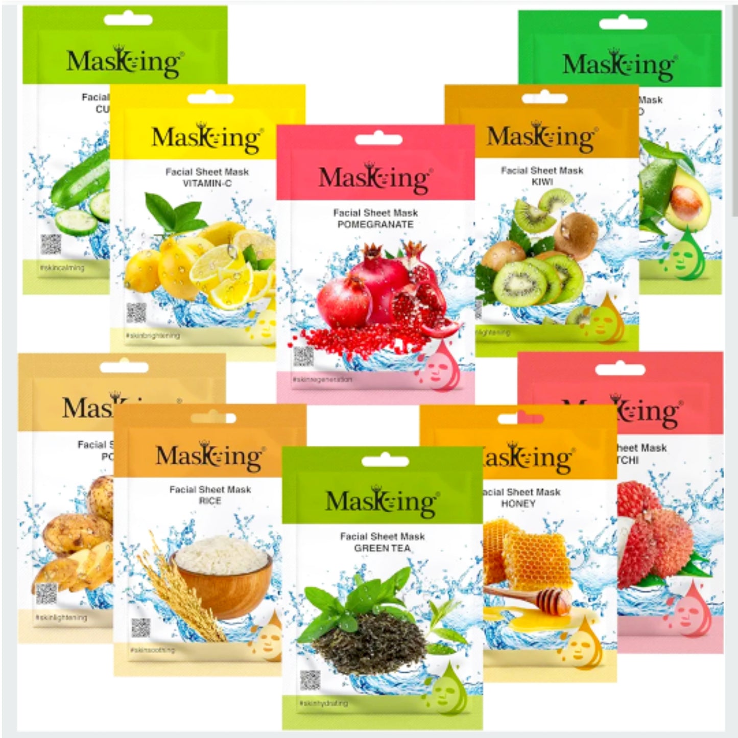 Combo Pack of 6 - Melting Mixed Fruit Face Sheet Mask – Deep Hydration & Natural Glow