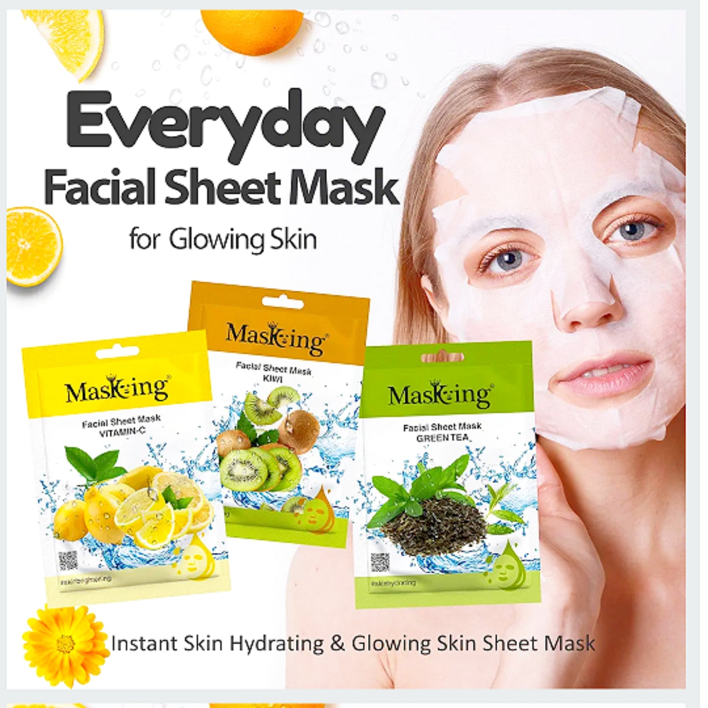 Combo Pack of 6 - Melting Mixed Fruit Face Sheet Mask – Deep Hydration & Natural Glow