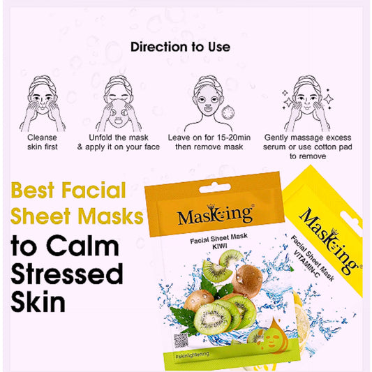 Combo Pack of 6 - Melting Mixed Fruit Face Sheet Mask – Deep Hydration & Natural Glow