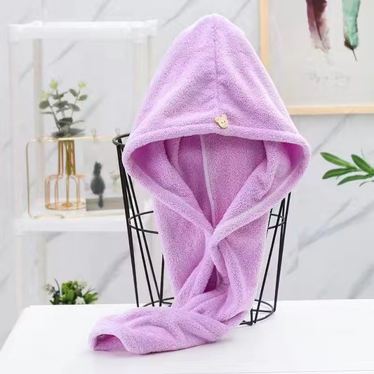 Combo Pack of 3 – Microfiber Hair Drying Towels with Button Closure