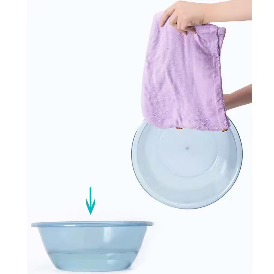 Combo Pack of 3 – Microfiber Hair Drying Towels with Button Closure