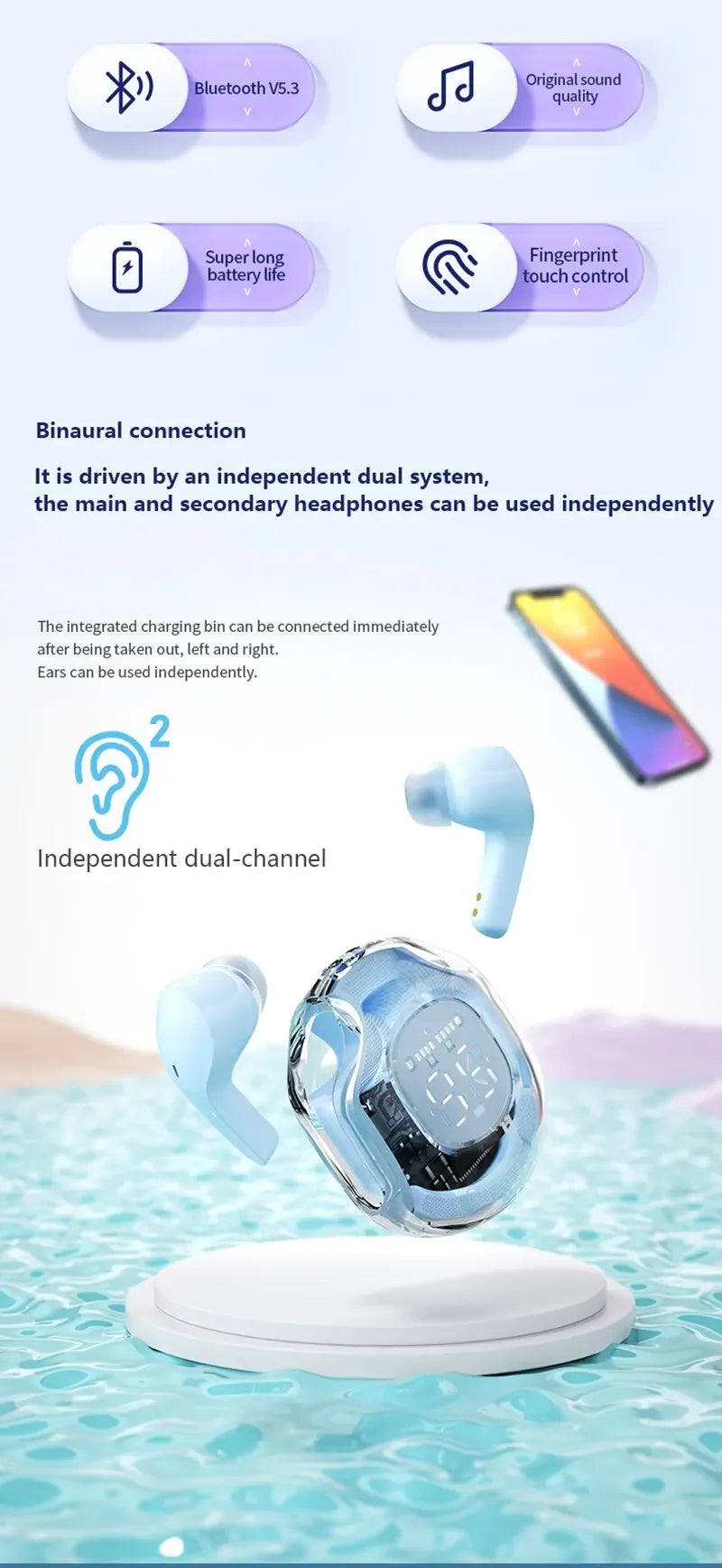 Wireless Ultra Crystal Earbuds