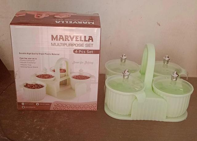 4-in-1 Multipurpose Dry Fruit & Snack Storage Container with Handle – Elegant Serving Box