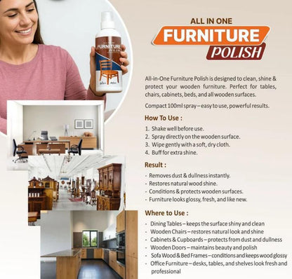 All-in-One Furniture Polish Spray – Pack of 3 (Instant Shine & Protection)