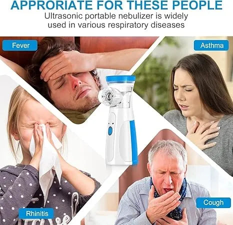 Portable Mesh Nebulizer Machine for Adults & Kids – Rechargeable Inhaler for Asthma, Cold & Respiratory Relief