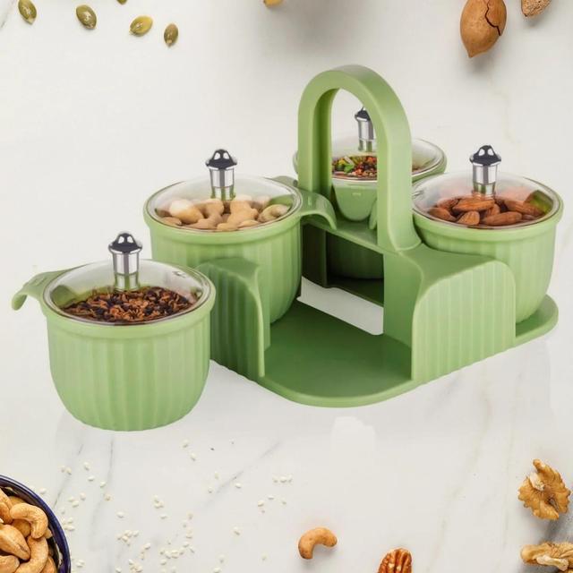 4-in-1 Multipurpose Dry Fruit & Snack Storage Container with Handle – Elegant Serving Box