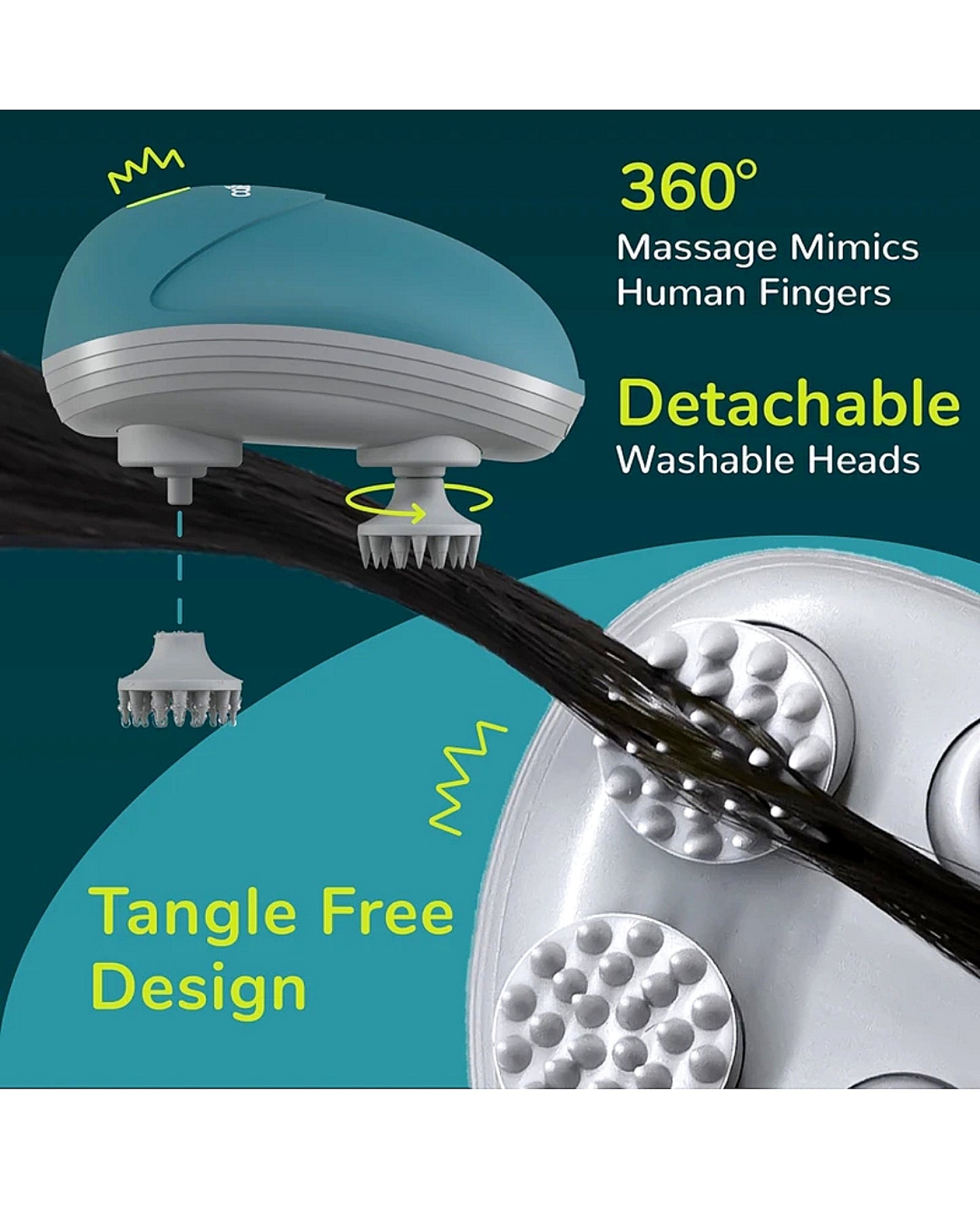 Electric Scalp Massager with 4 Rotating Heads – Relaxing Head, Neck & Body Massager