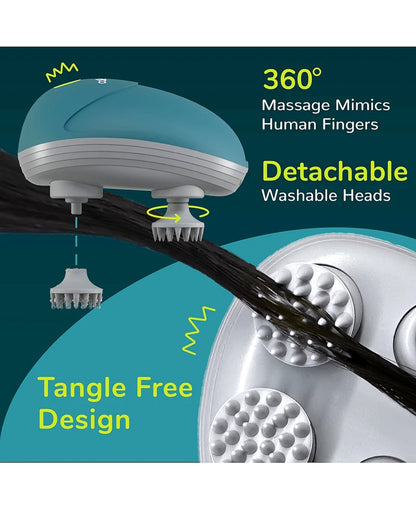 Electric Scalp Massager with 4 Rotating Heads – Relaxing Head, Neck & Body Massager