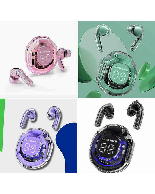 UltraPod Pro 2 Transparent Wireless Earbuds with LED Digital Display Charging Case