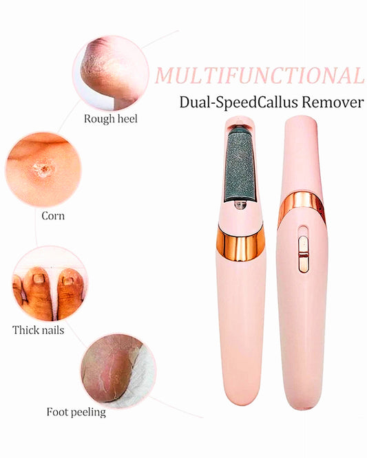 Rechargeable Electronic Pedicure Tool with 2 Roller Heads – Foot Callus Remover