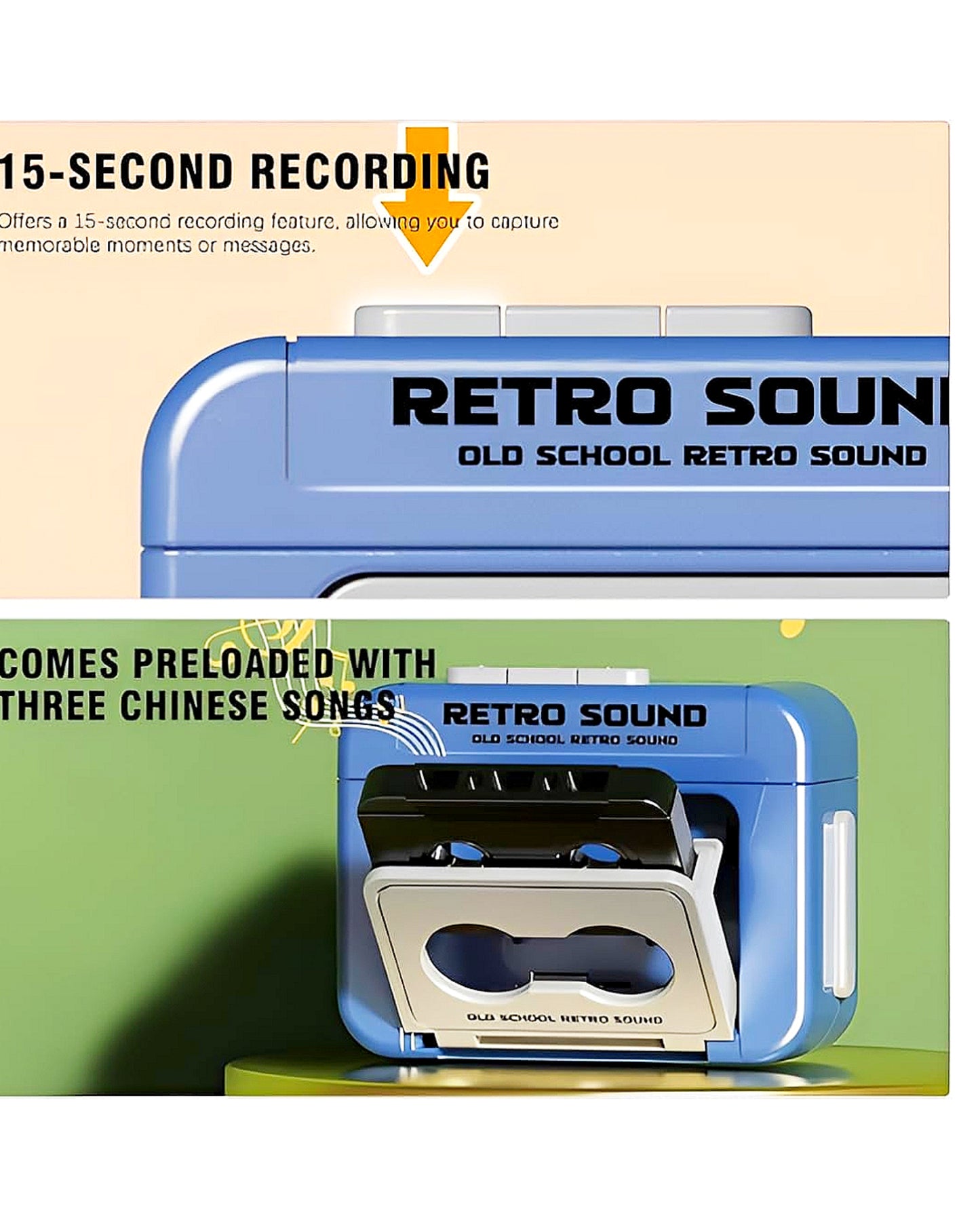 Retro Sound Cassette Style Keychain – Vintage Music-Inspired Design