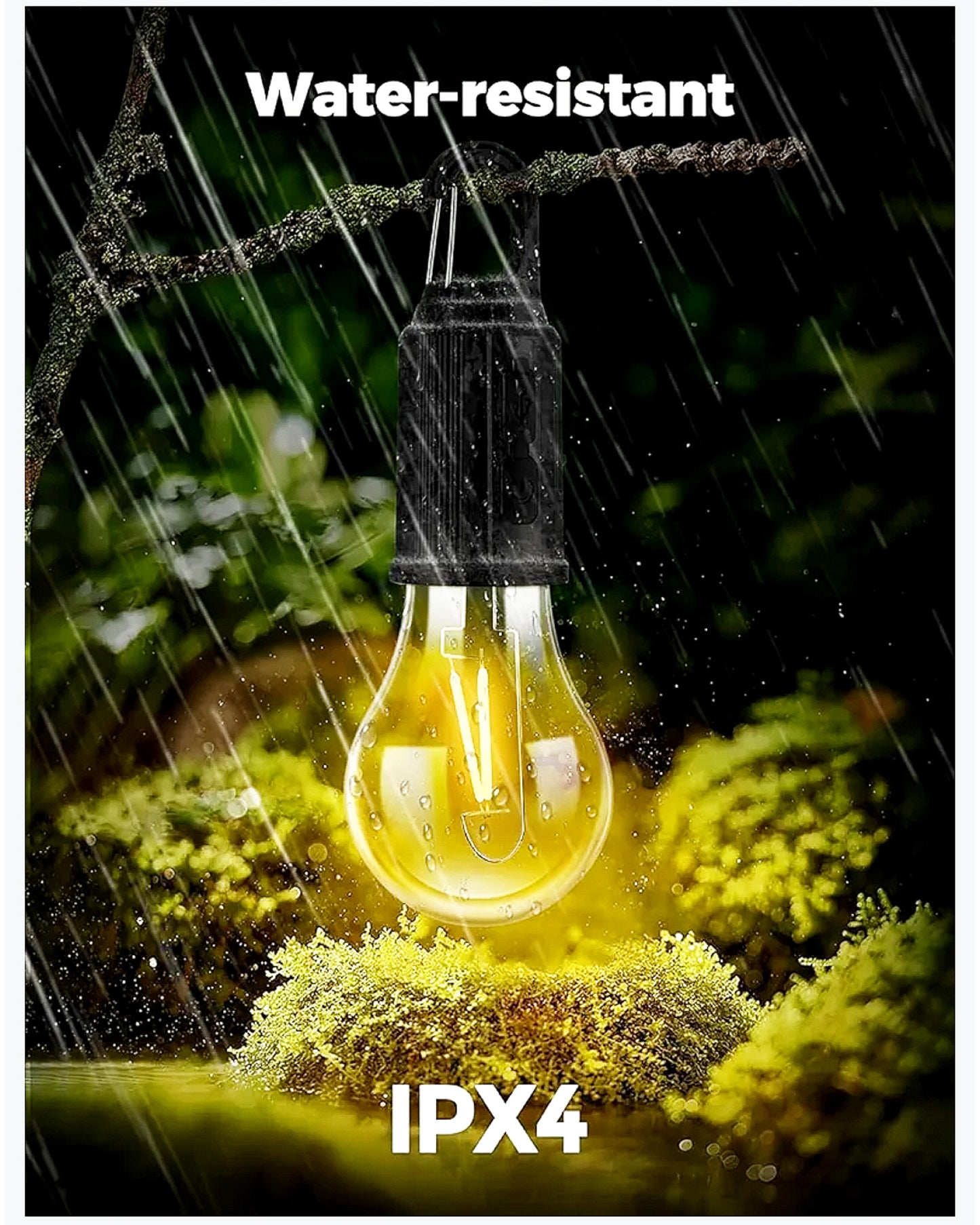 Rechargeable USB LED Hanging Bulb Light with Hook – Portable Camping, Emergency & Outdoor Lighting