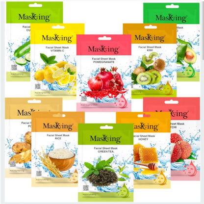 Combo Pack of 6 - Melting Mixed Fruit Face Sheet Mask – Deep Hydration & Natural Glow